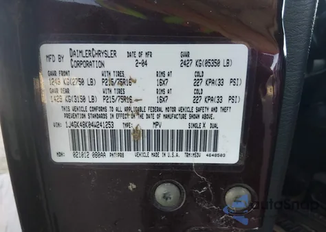 2004 Jeep Liberty Sport z USA, uszkodzony, nr VIN 1J4GK48K04W241253